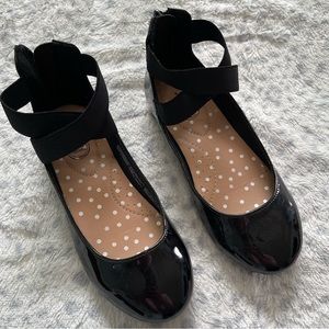 Wonder Nation Girls Size 1 Black Dress Shoes